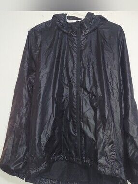 Adidas Black Hooded Lightweight Windbreaker Jacket
